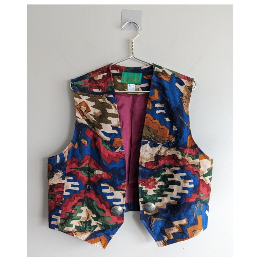 Vintage Multicolor Patterned Vest